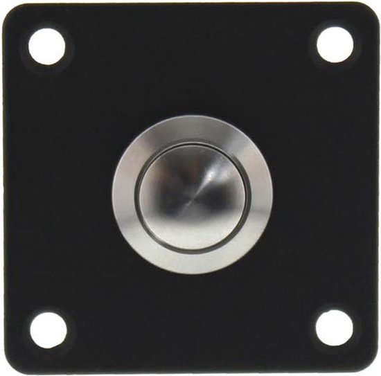 Intersteel Deurbel vierkant rvs/mat zwart van Merkloos