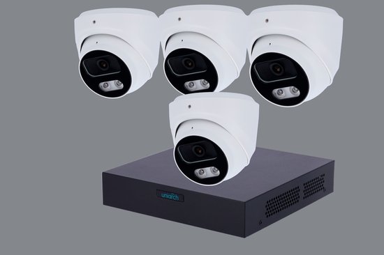 IP Camera - Complete set- 4MP- Turret camera - Set 4 van Merkloos
