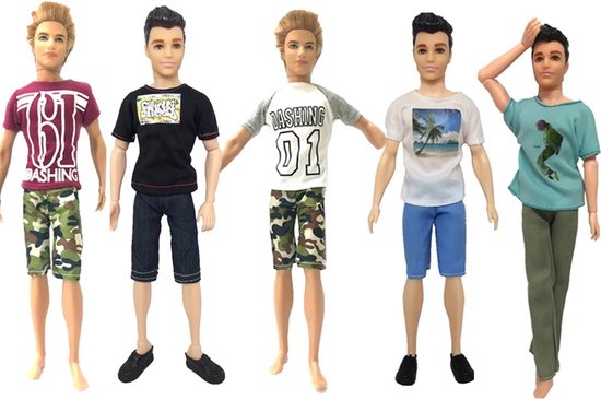 Isa's Friends® Poppenkleertjes - 5 Outfits voor Mannen poppen - Geschikt voor o.a Barbie - Setje 'Jesse' van Isa's friends