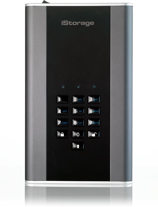 iStorage diskAshur DT2 - externe harde schijf - 14 TB - Cijfercode - Zwart - Grafiet van Merkloos