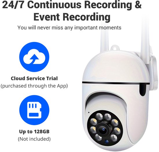 Jently beveiligingscamera's - beveiligingscamera - binnen/buiten - 2 stuks - audio - wifi