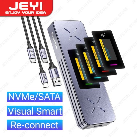 JEYI i9X - Slimme SSD Behuizing - USB 3.2 Gen 2 10Gbps - Visueel Display - Externe Adapter - Voor Geavanceerde Gebruikers - Model i9X van Merkloos