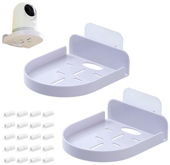 KARZO - 2 Pack Zelfklevende Beveiligingscamera Houder Universele Wandbeugel voor Beveiligingscamera Plastic Camera Rek Dome Bescherming met Kabel Organizer van Merkloos