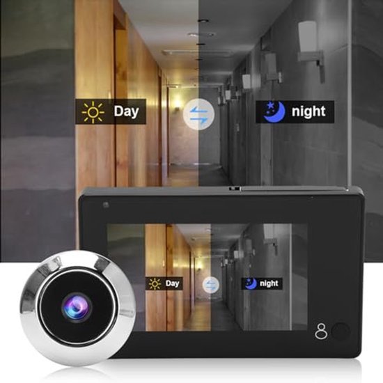 KARZO - Digitale deurspion, draadloze HD-bewakingscamera, 145° ultra-groothoek, 4,3 inch high-definition display, HD-, voor thuis, appartement, hotel, #611 van KARZO