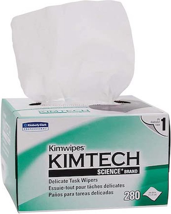 Kimtech Kimwipes delicate task wipers voor bijvoorbeeld cameralenzen en fiber 280 stuks in dispenser doos van Merkloos