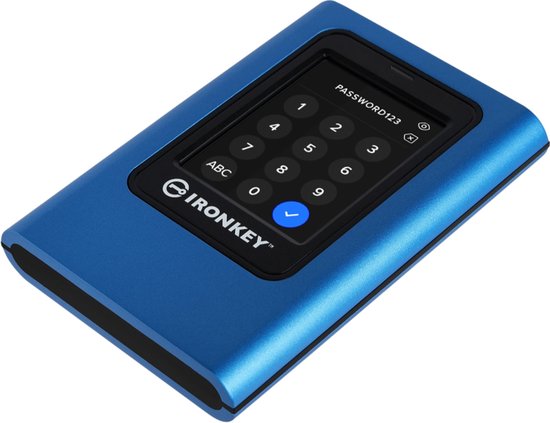 Kingston IKVP80ES/3840G IronKey Vault Privacy 80ES 3,84TB Hardware-Encrypted SSD | USB-C | Password van Kingston