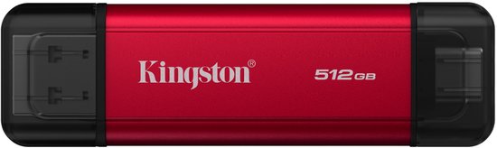 Kingston Technology 512GB Draagbare SSD met Dual USB-A/C, tot 1050MB/s USB 3.2 Gen 2 van Merkloos