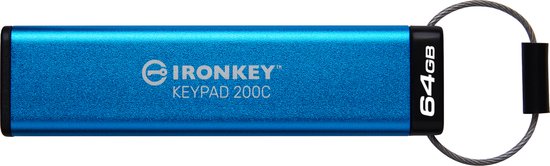 Kingston Technology IronKey Keypad 200 USB flash drive USB Type-C 3.2 Gen 1 (3.1 Gen 1) Blauw van Kingston Technology
