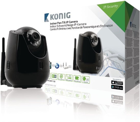 König SAS-IPCAM110B Indoor Pan-tilt Ip-camera voor Bewaking Op Afstand Zwart van Konig