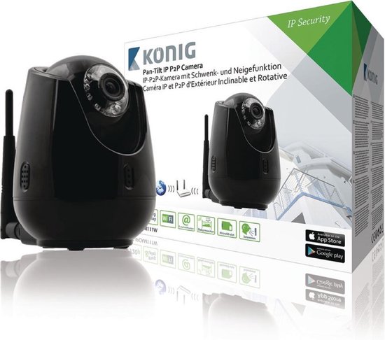 König SAS-IPCAM111B Hd Pan-tilt Ip Camera Binnen 720p Zwart van Konig