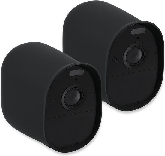 kwmobile 2x hoesje geschikt voor Arlo Essential Spotlight - Siliconen hoes voor beveiligingscamera - Beschermhoes in zwart van kwmobile