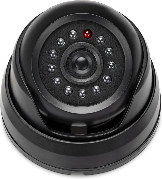 kwmobile dummy camera met led - Dome surveillance met knipperled en batterij compartiment - Schrikt dieven af - Binnen en buiten - Zwart van kwmobile