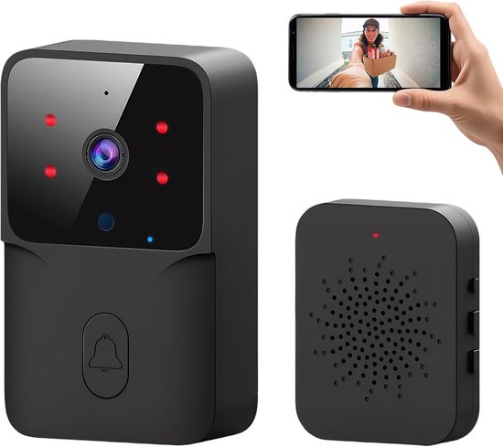 KZQ Deurbel - Deurbel draadloos - Deurbelset - Draadloze Deurbel Camera - 150 Meter Verbinding Slimme Camera - Tweerichtingsaudio Realtime Alarm - Nachtzicht Videodeurbel - Perfect voor Woningen - Kantoren - Hotels van Merkloos