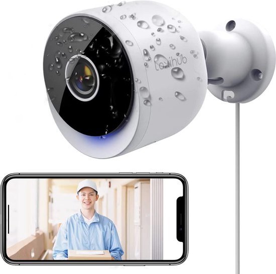 Laxihub O2 WiFi Beveiligingscamera 3MP - Met 32 GB SD Kaart - Buitencamera - Ultra HD 2K - Nachtvisie - AI Bewegingsdetectie - Alexa & Google - Zonedetectie van Laxihub