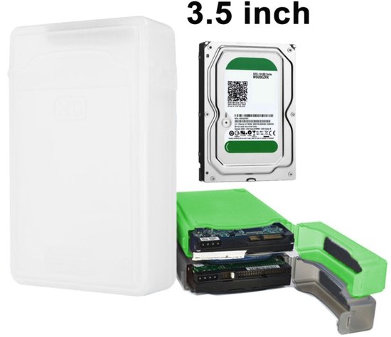 Let op type!! Bescherm hoesje voor 3.5 inch HDD harde schijf wit