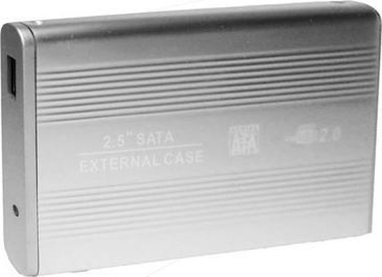 Let op type!! Externe Aluminium behuizing voor 2.5 inch SATA HDD harde schijf (zilverkleurig)