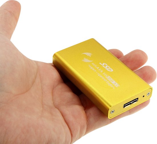 Let op type!! Externe behuizing met USB 3.0 aansluiting voor mSATA Solid State Disk SSD (zwart)