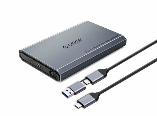 Let op type!! ORICO 2518C3-G2 4TB HDD SSHD SSD 2 5 inch USB 3.1 Gen2 USB-C/type-C interface aluminium legering harde schijf behuizing (zilver)