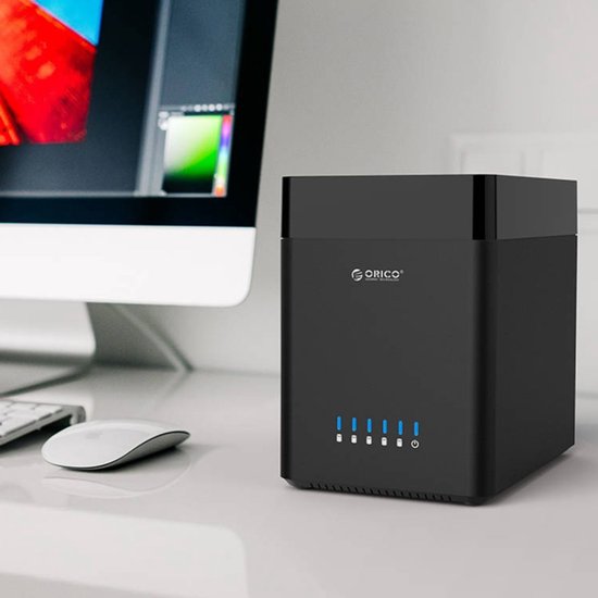Let op type!! ORICO DS500C3 3 5-inch 5 Bay magnetische-type USB-C / Type-C Hard Drive behuizing met blauwe LED-Indicator