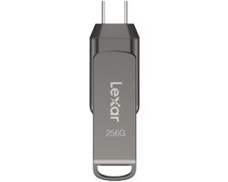Lexar JumpDrive Dual Drive D400 USB 3.1 Type-C 256GB Grijs van Lexar