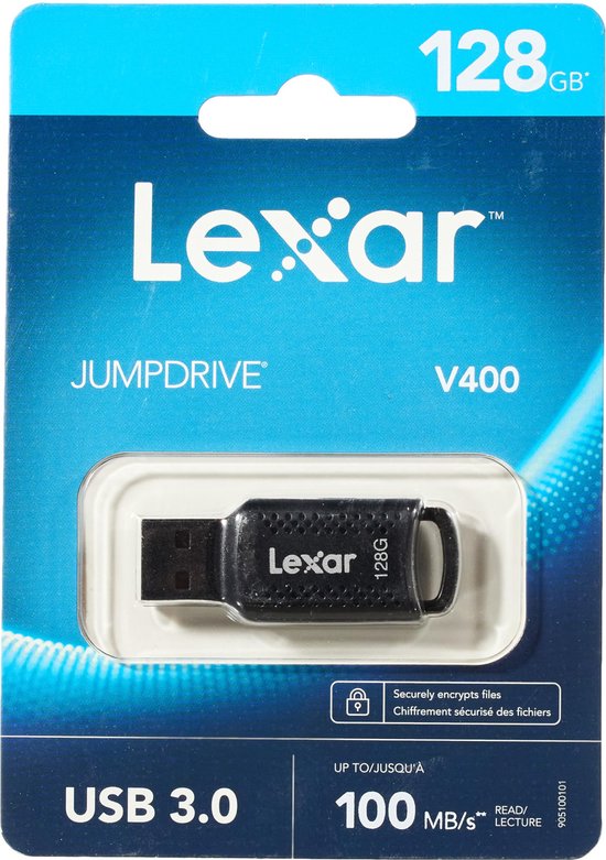 Lexar JumpDrive LJDV400128G-BNBNG USB flash drive 128 GB USB Type-A 3.2 Gen 1 (3.1 Gen 1) Zwart van Lexar