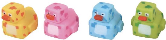 LG-Imports Klein Badeendje Vierdelige Set – Blocky Gaming Minecraft - Vier kleuren – 5cm van LG-Imports