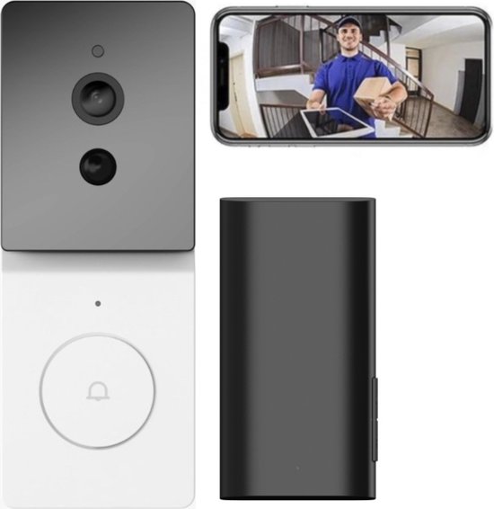 Living Needs Draadloze Deurbel - HD Video Deurbel - Deurbel met Camera - Gratis cloudopslagdienst. van Living Needs