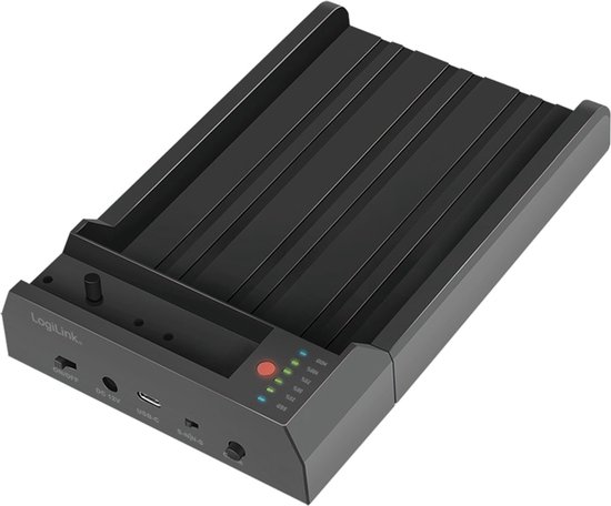 Logilink Quickport - HDD / SSD Dockingstation Schächte: 2 - 2.5 / 3.5 gemeinsam genutzt, M.2 (6,4 cm/8,9 cm gemeinsam genutzt) - M.2 NVMe Card / SATA 6Gb/s - USB 3.2 (Gen 2) - Schwarz (QP0031) van LogiLink