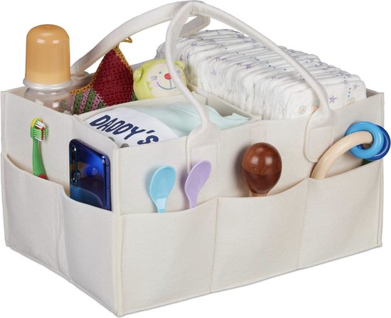 luiertas baby, 11 vakken, uitneembare schotjes, draagbare verzorgingstas, luiertafel organizer, beige van Zedar