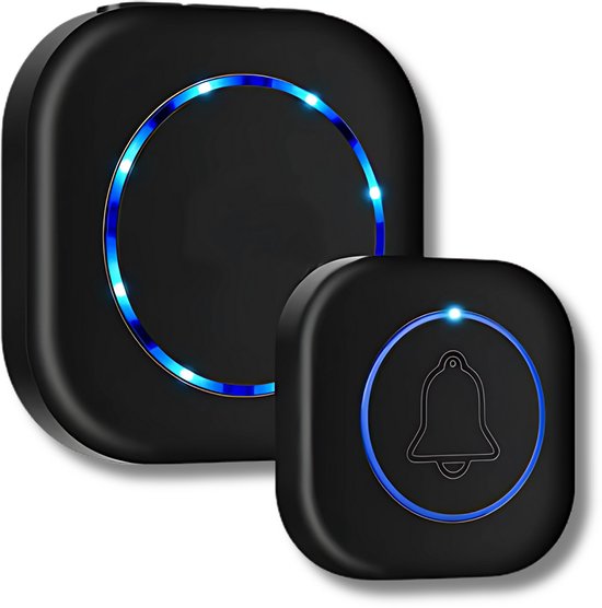 Lumivéra® - Draadloze Deurbel - Draadloos - Deur Bel - Deurbellen - Wireless doorbell - IP44 Waterdicht -Met ontvanger - Zwart
