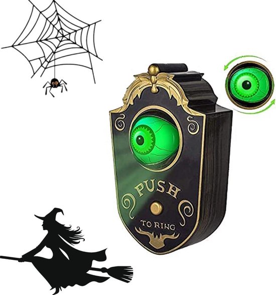 Lzwintrading Halloween Decoratie - Geanimeerde Oogbal Deurbel - Halloween Rekwisieten Met Griezelige Geluiden - Spookachtige Feest Decoratie