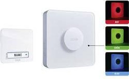 m-e modern-electronics 41144 Complete set voor Draadloze deurbel Verlicht, Met naambord