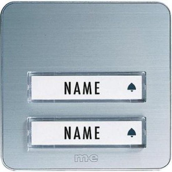 m-e modern-electronics KTA-2 A/S Belplaat Met naambord 2-voudig Zilver 12 V/1 A