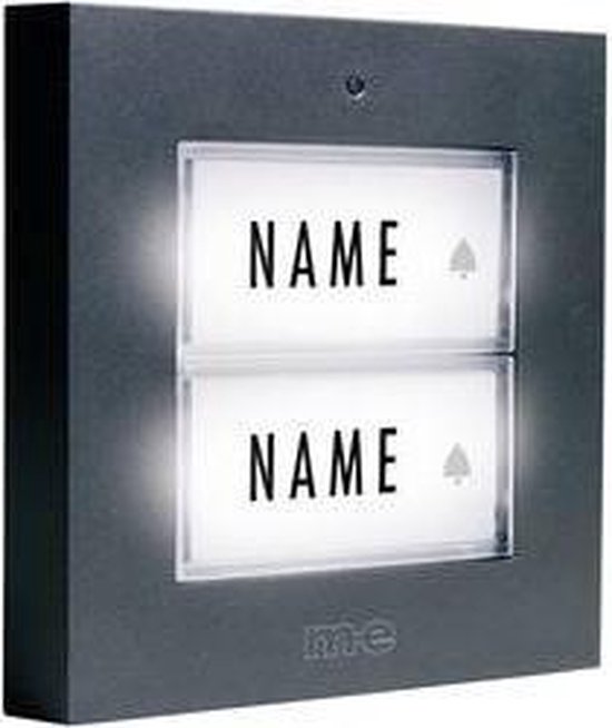 m-e modern-electronics KTB-2 A Belplaat Met naambord 2-voudig Antraciet 12 V/1 A