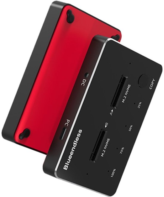 M.2 Dubbele schijf Mobiele harde schijf Base SATA / NVME Solid State Hard Disk Box, Kleur: M.2 NVME (zwart + rood)