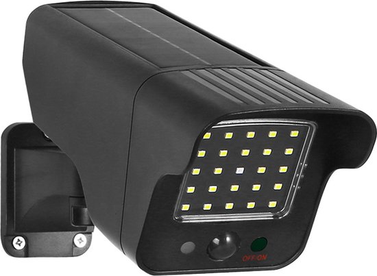 Maclean - Dummy Camera - SOL1803S - zonne-energie - knipperende LED bewegingsmelder LED verlichting - Zwart van Merkloos