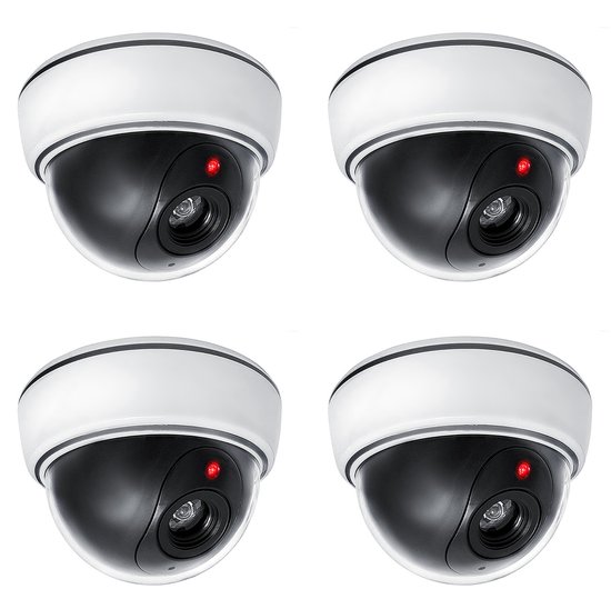 Maclean - Dummy - Set van 4 stuks camera met knipperende LED - Dummy koepelcamera van Merkloos