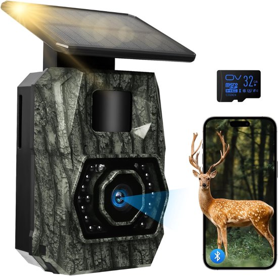 mavoa®Wildcamera - Buitencamera met nachtzicht - Buitencamera wifi met app van Merkloos