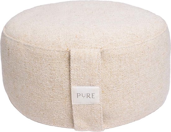 Meditatiekussen eco jute naturel rond - Pure | Yoga kussen van Pure