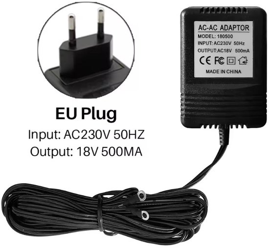 medj- adapter geschikt voor Ring, Eufy, Nest & EKEN video deurbel - 230v-18v