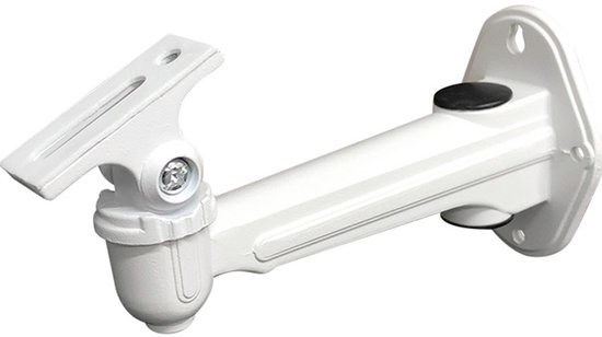 Metalen Camera Beugel - Beveiligingscamera beugel - Camerabeugels - Binnen en Buiten - 360° graden verstelbaar - Wandmontage - Met installatietoebehoren - Wit - Aluminium van Merkloos