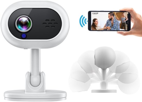 Mini Beveiligingscamera - 1080P HD Video Surveillance - Slimme Indoor Plug-in Camera - Bewegingsdetectie & 2-weg Audio - Nachtzicht - Smart Home Beveiliging - Zwart van Merkloos