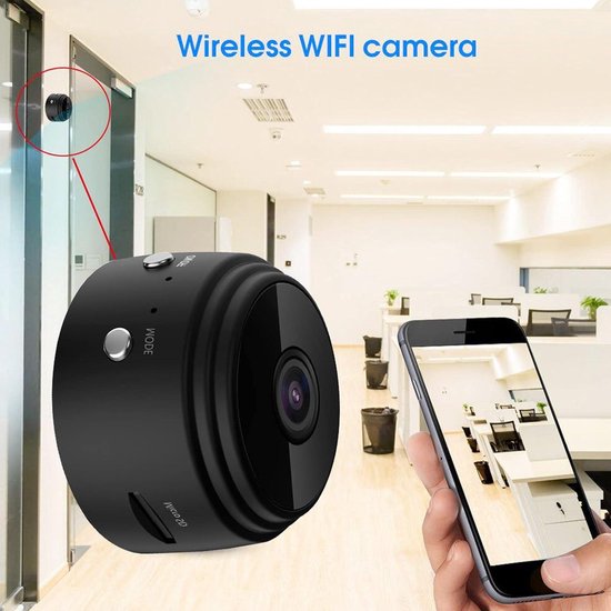 Mini-beveiligingscamera met Magneetbeugel - Groothoek Nachtzicht - WiFi Draadloze Camera - Bewegingsdetectie - Thuiskantoor .
