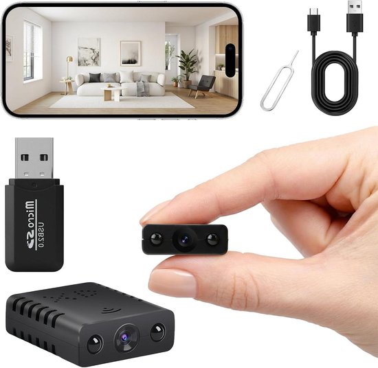 Mini Beveiligingscamera - Spy Camera HD - Huis Bewaken - Plug and Play Installatie