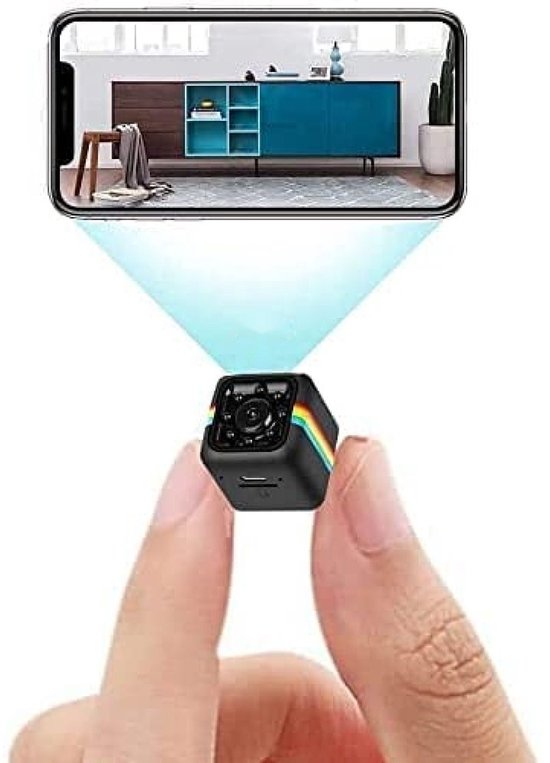 Mini Bewakingscamera 720P HD - Draadloze Thuiscamera met Nachtzicht & Bewegingsdetectie - Compacte Nanny Cam voor Baby & Huisdier