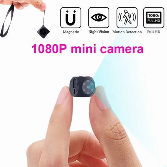 Mini Bodycamera 1080P HD - Inclusief 64 GB Micro SD Kaart - Draagbare Spycam met Nachtzicht, Bewegingsdetectie & Groothoeklens - Magnetische Beveiligingscamera met Loop Opname - Espiacamera voor Thuis, Auto of Kleding van Nuvance