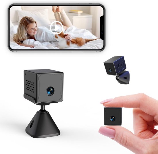 Mini Camera - Beveiligingscamera Babyfoon - Huis Bewaken - 5G WiFi Nachtzicht - 3 cm - Zwart van MINI