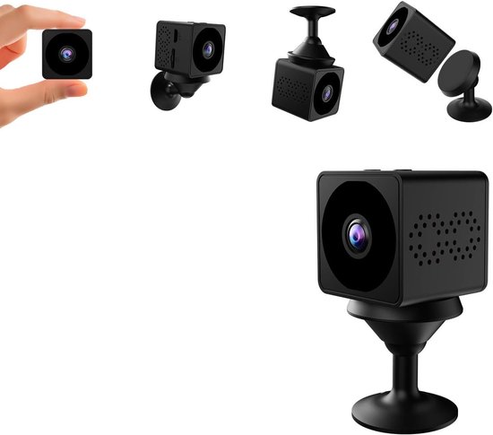 Mini Camera - Beveiligingscamera Spy - Huis Bewaken - 4K Ultra HD Nachtzicht - 150° Groothoek - Zwart