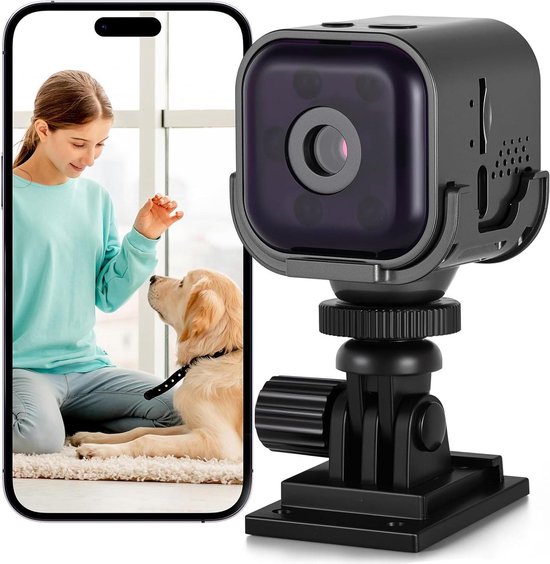 Mini Camera - Beveiligingscamera Spycam - Huis Bewaken - Nachtzicht Bewegingsdetectie - 1080p HD - Wit