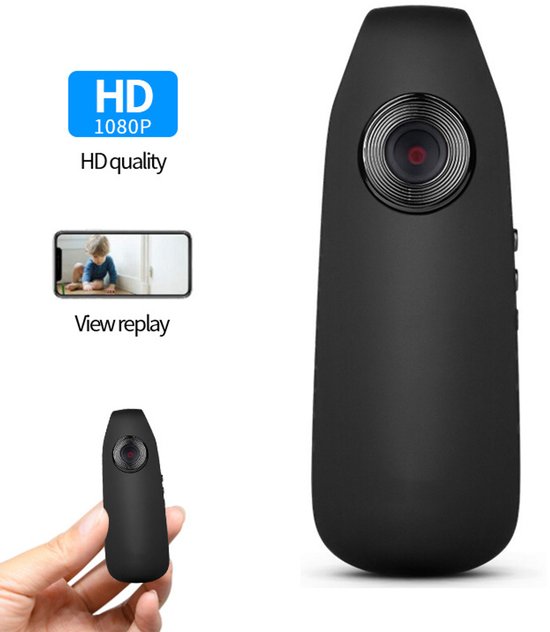 Mini camera – Camerabewaking – Ultra Dunne Kleine Camera – 1080P HD Nachtzicht Groothoek Nanny Cam - 16G -Buitensportcamera voor fietsen - clip-on opname - audio-opname, recorder